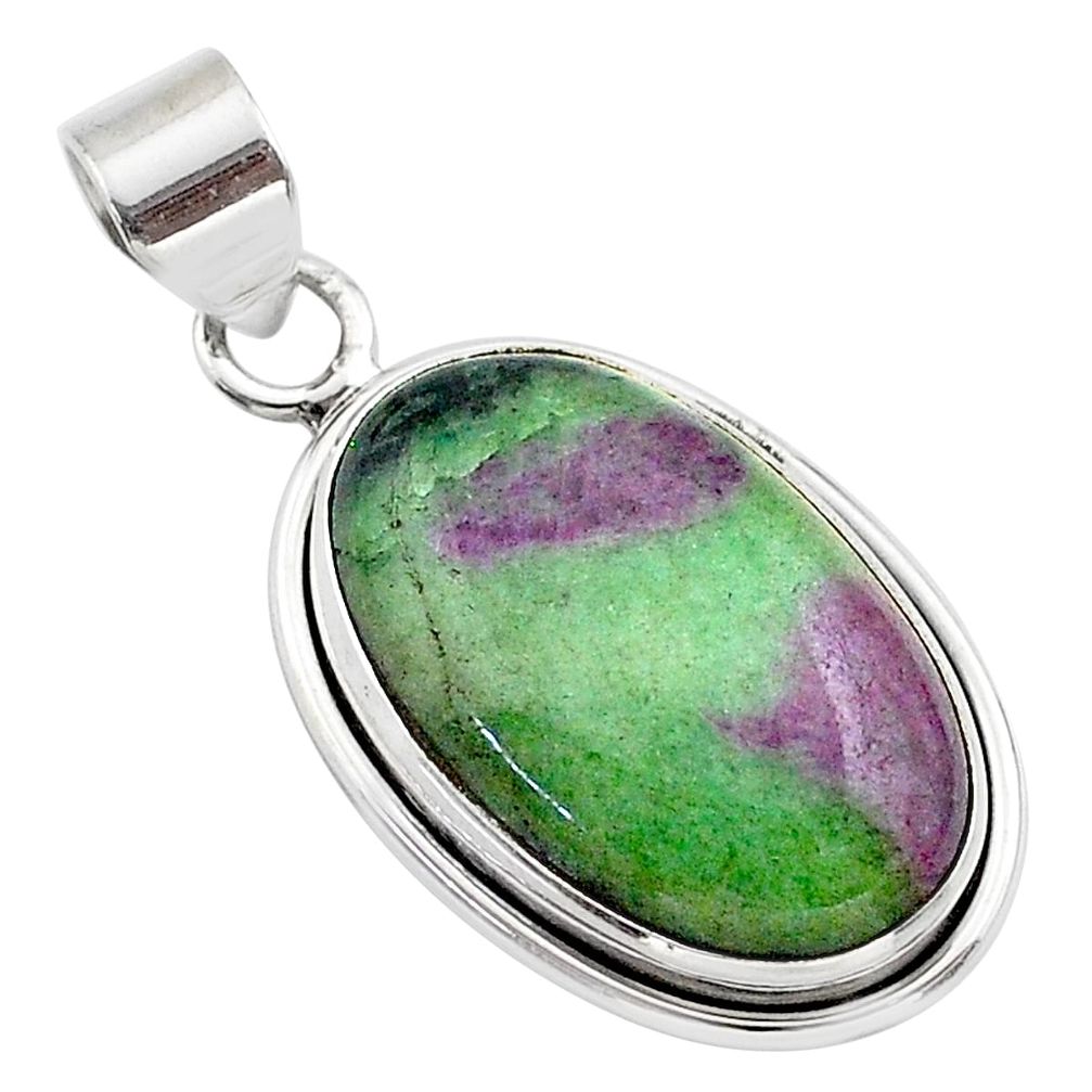 16.70cts natural pink ruby zoisite 925 sterling silver pendant jewelry t44805