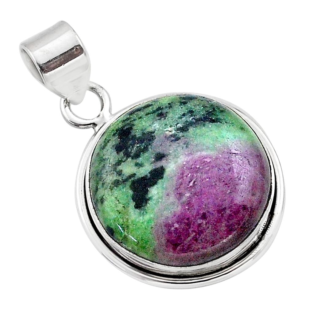 18.70cts natural pink ruby zoisite 925 sterling silver pendant jewelry t44814