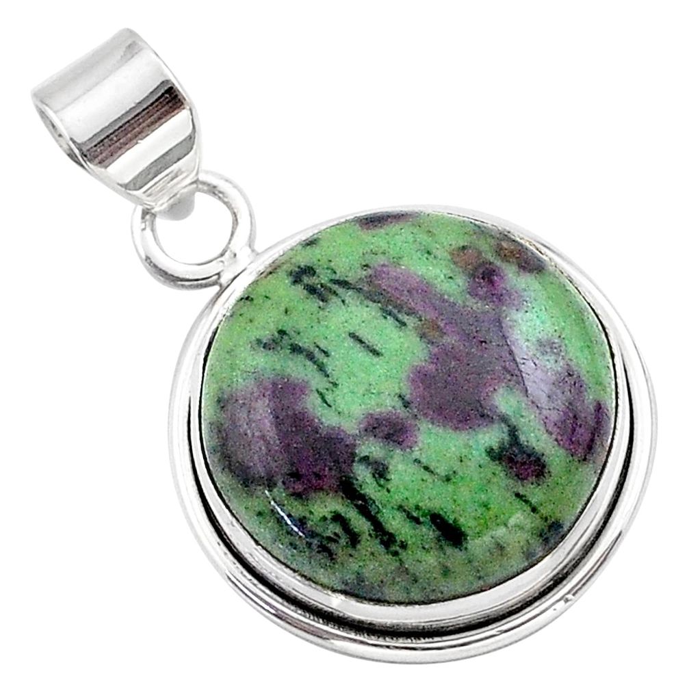 18.68cts natural pink ruby zoisite 925 sterling silver pendant jewelry t44815
