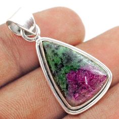 13.09cts natural pink ruby zoisite 925 sterling silver pendant jewelry t76243