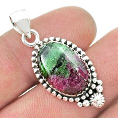 8.38cts natural pink ruby zoisite 925 sterling silver pendant jewelry u45637