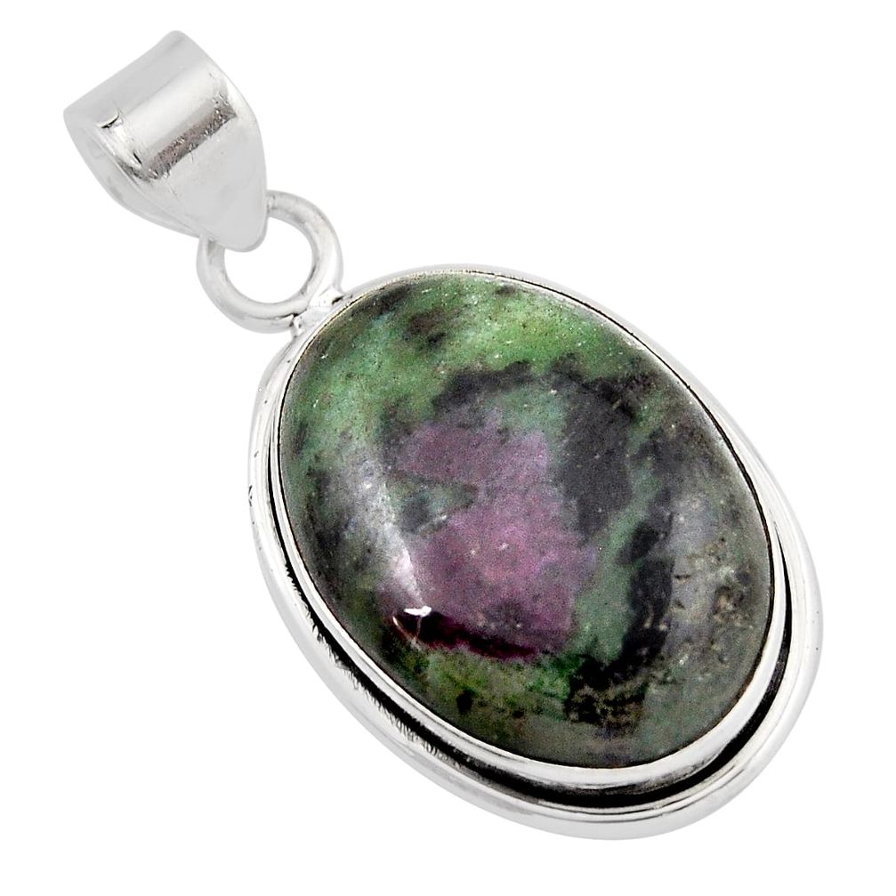 16.49cts natural pink ruby zoisite 925 sterling silver pendant jewelry y51691