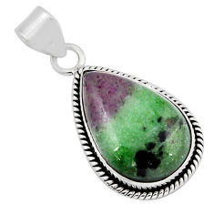 16.87cts natural pink ruby zoisite 925 sterling silver pendant jewelry y52479
