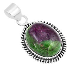 17.36cts natural pink ruby zoisite 925 sterling silver pendant jewelry y52614