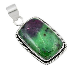 19.27cts natural pink ruby zoisite 925 sterling silver pendant jewelry y52617