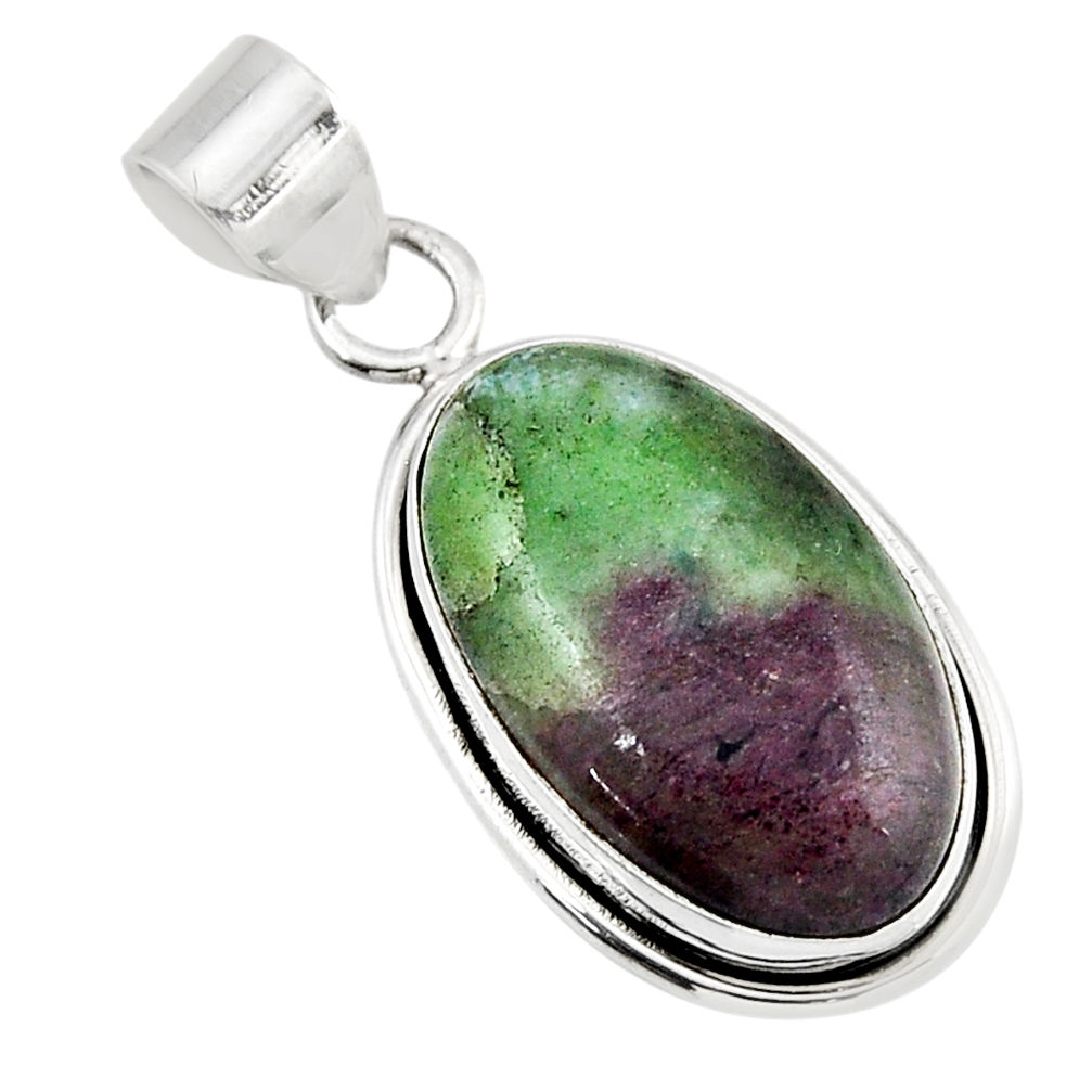 15.55cts natural pink ruby zoisite 925 sterling silver pendant jewelry y52619