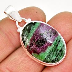 19.27cts natural pink ruby zoisite 925 sterling silver pendant jewelry y5882