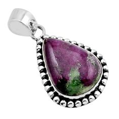 12.60cts natural pink ruby zoisite 925 sterling silver pendant jewelry y86721