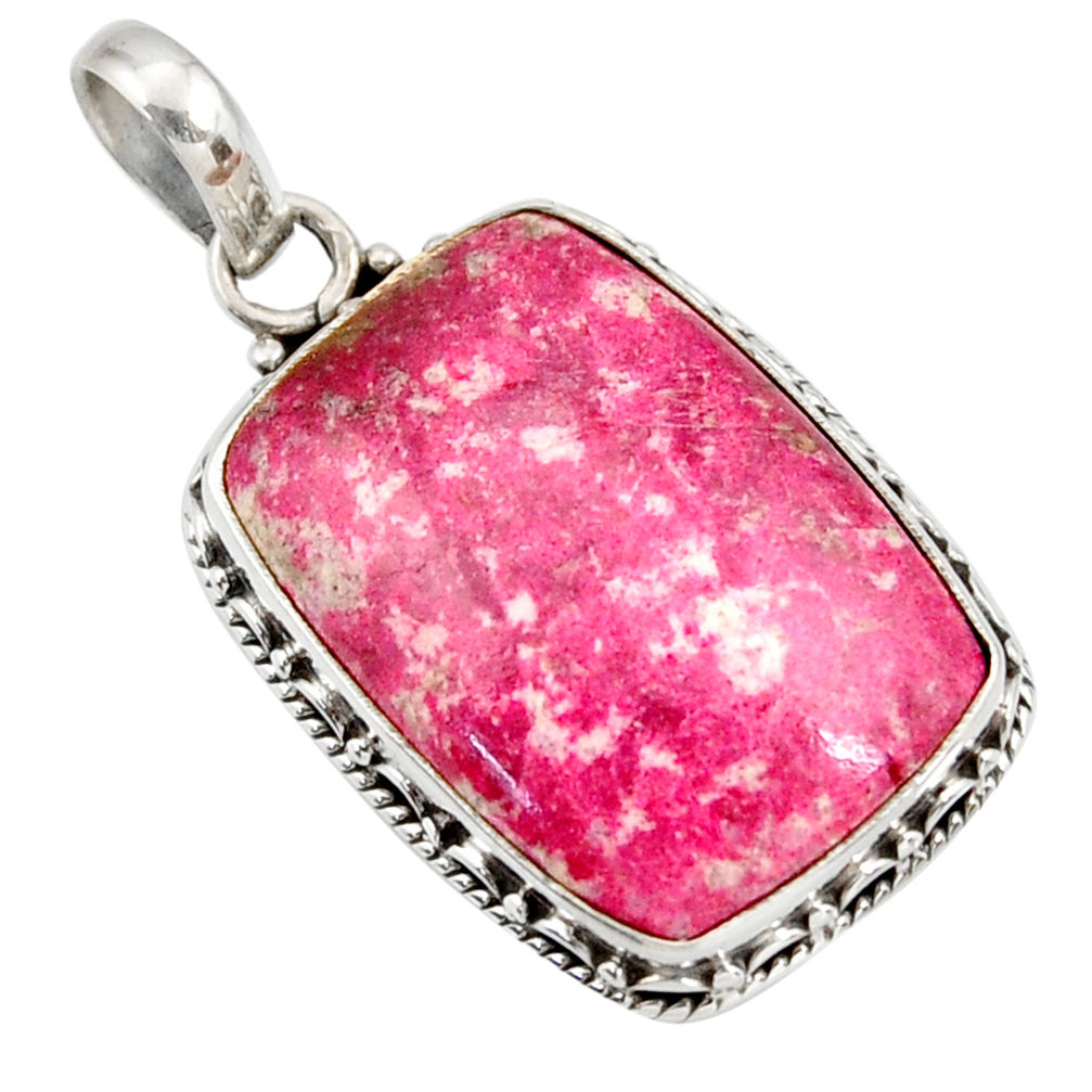  pink thulite (unionite, pink zoisite) 925 silver pendant d41427