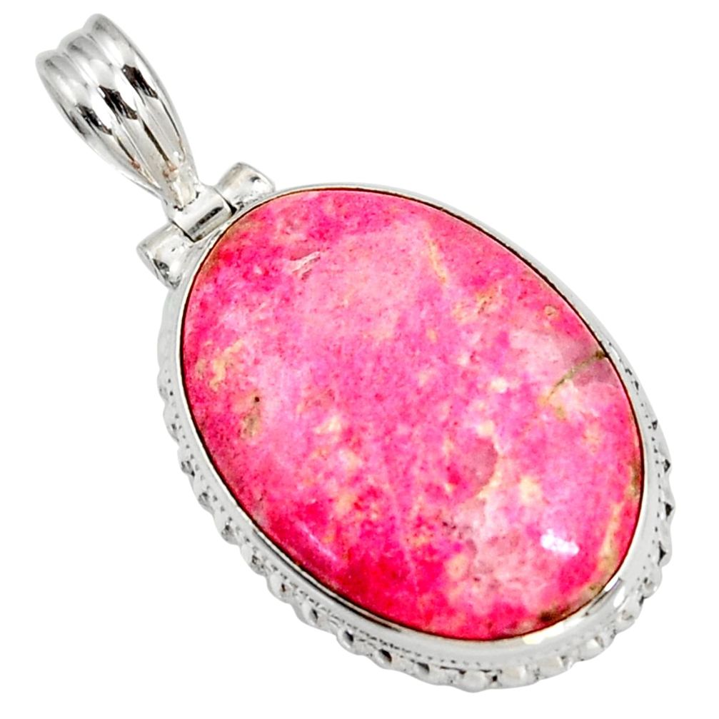  pink thulite (unionite, pink zoisite) 925 silver pendant d41431