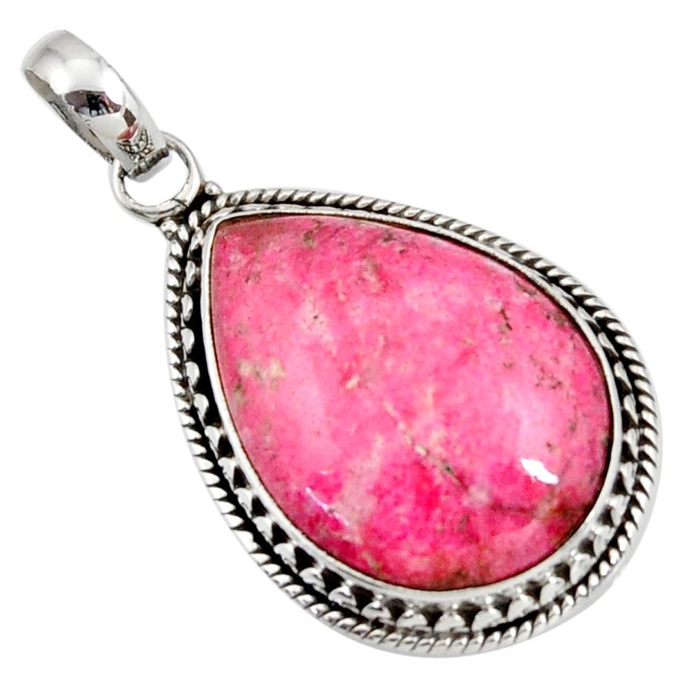  pink thulite (unionite, pink zoisite) 925 silver pendant d41435