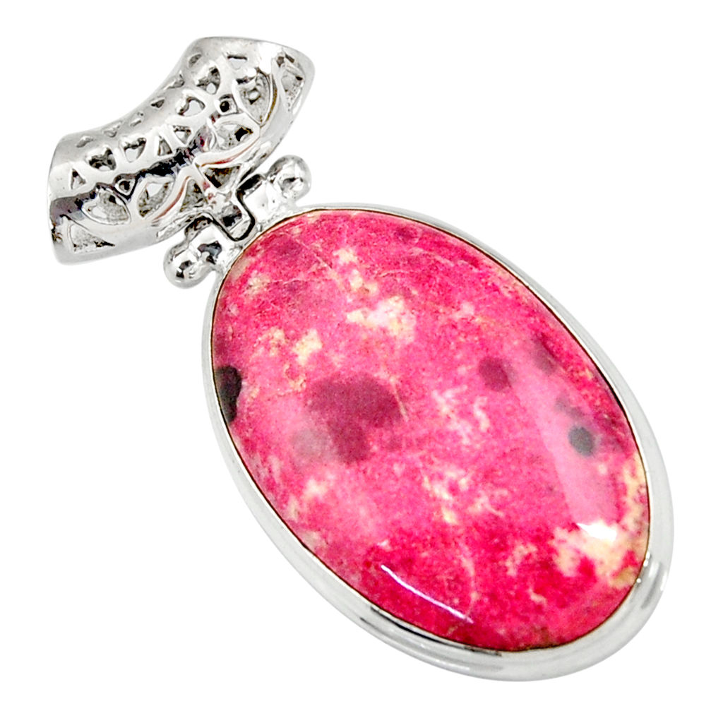  pink thulite (unionite, pink zoisite) 925 silver pendant d41445