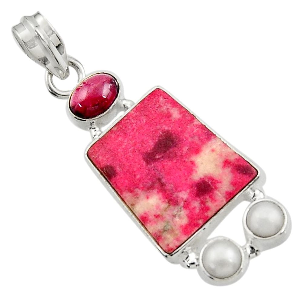  pink thulite (unionite, pink zoisite) 925 silver pendant d44941