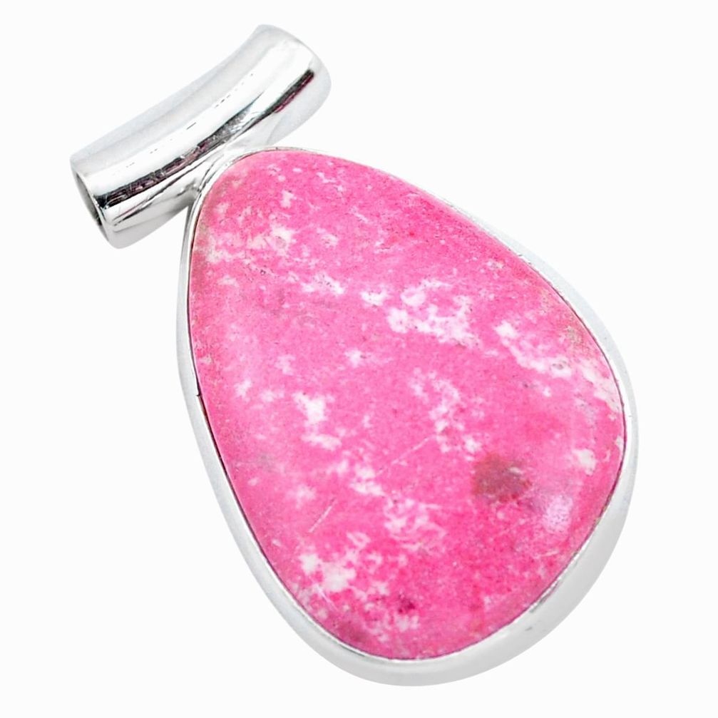  pink thulite (unionite, pink zoisite) 925 silver pendant p23251