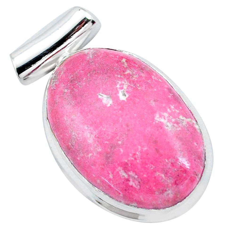  pink thulite (unionite, pink zoisite) 925 silver pendant p23255