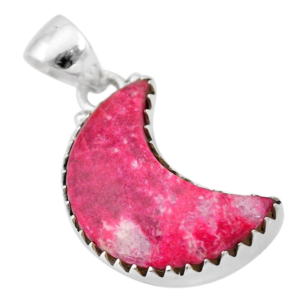 10.18cts natural moon thulite (unionite, pink zoisite) 925 silver pendant t21886