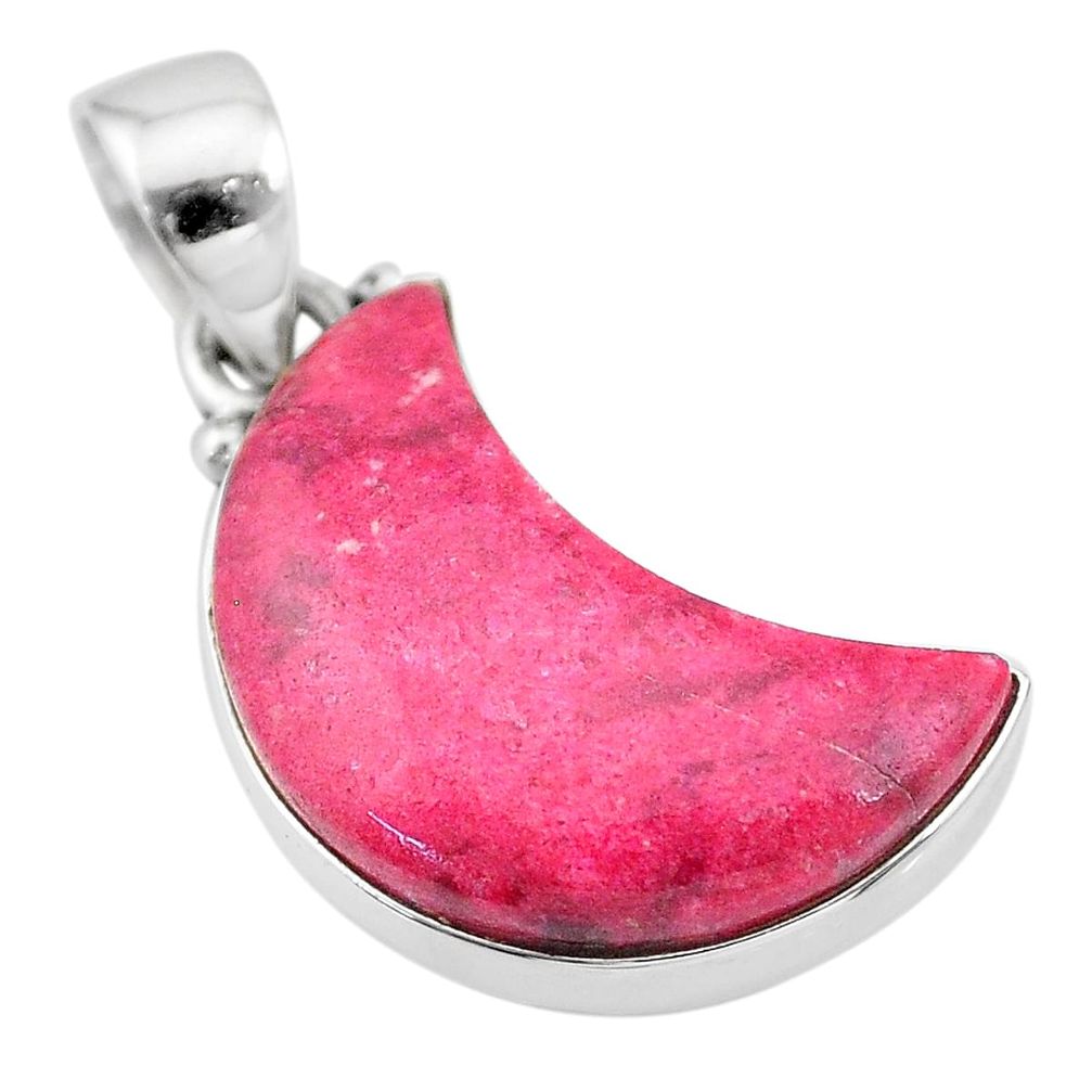 10.15cts natural moon thulite (unionite, pink zoisite) 925 silver pendant t21889