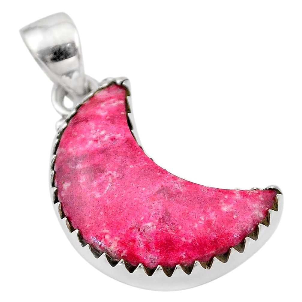 10.12cts natural moon thulite (unionite, pink zoisite) 925 silver pendant t21891