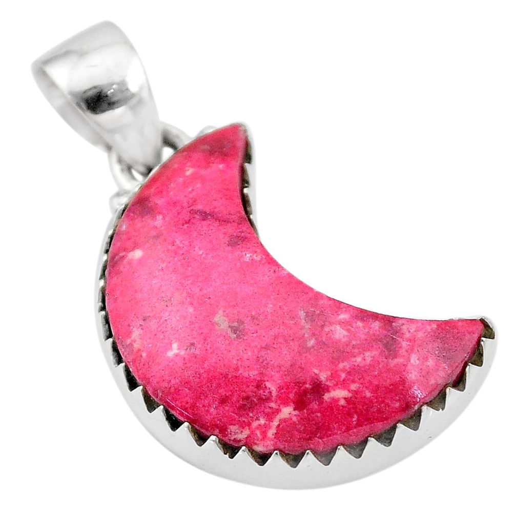 11.23cts natural moon thulite (unionite, pink zoisite) 925 silver pendant t21892