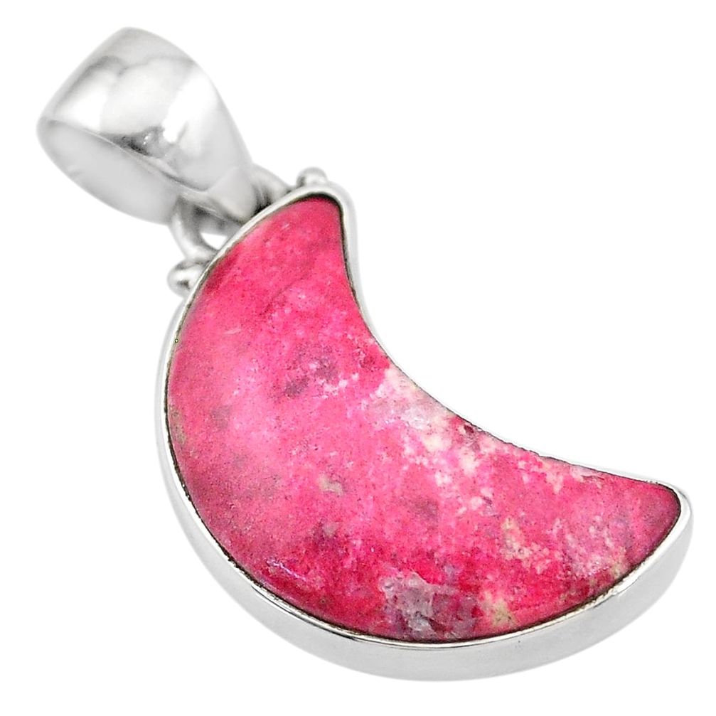 9.72cts natural moon thulite (unionite, pink zoisite) 925 silver pendant t21895