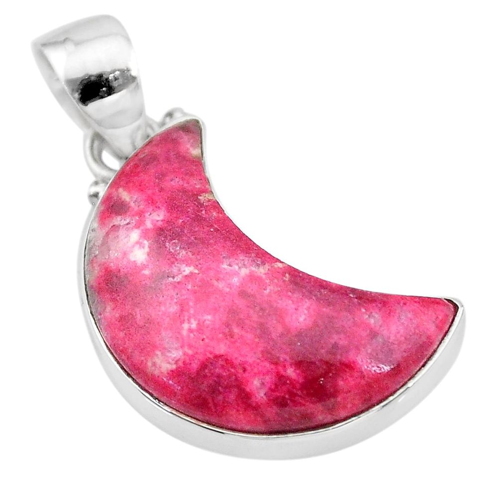 10.53cts natural moon thulite (unionite, pink zoisite) 925 silver pendant t21897