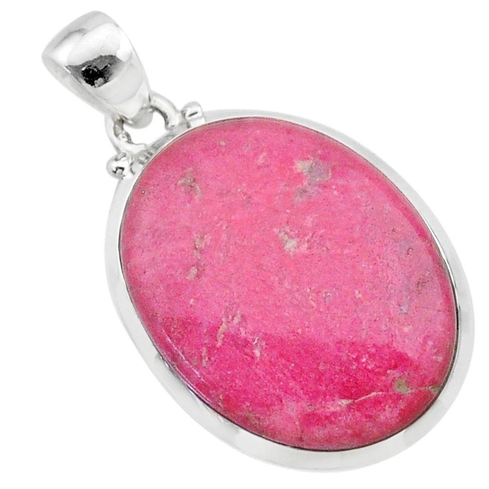 18.28cts natural pink thulite (unionite, pink zoisite) 925 silver pendant t22611