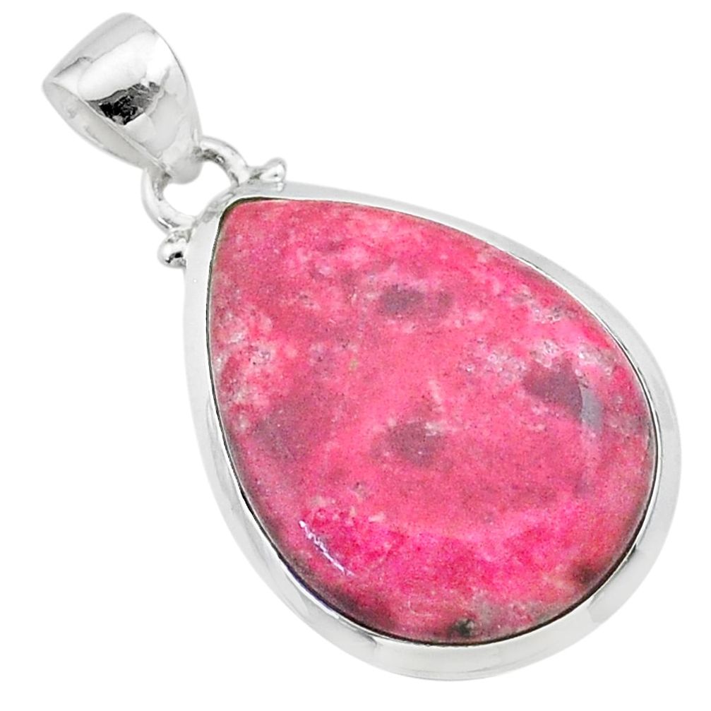 17.39cts natural pink thulite (unionite, pink zoisite) 925 silver pendant t22613