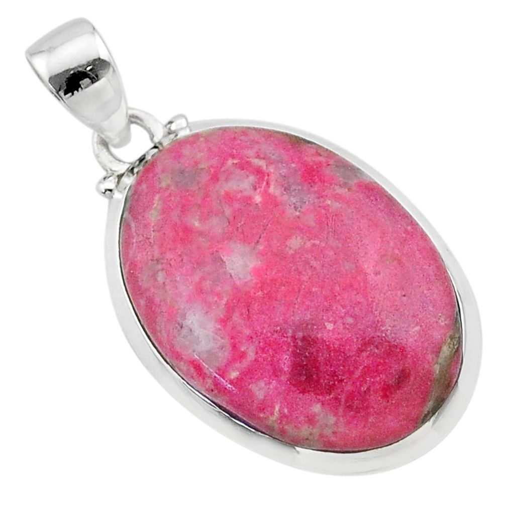 18.36cts natural pink thulite (unionite, pink zoisite) 925 silver pendant t22618