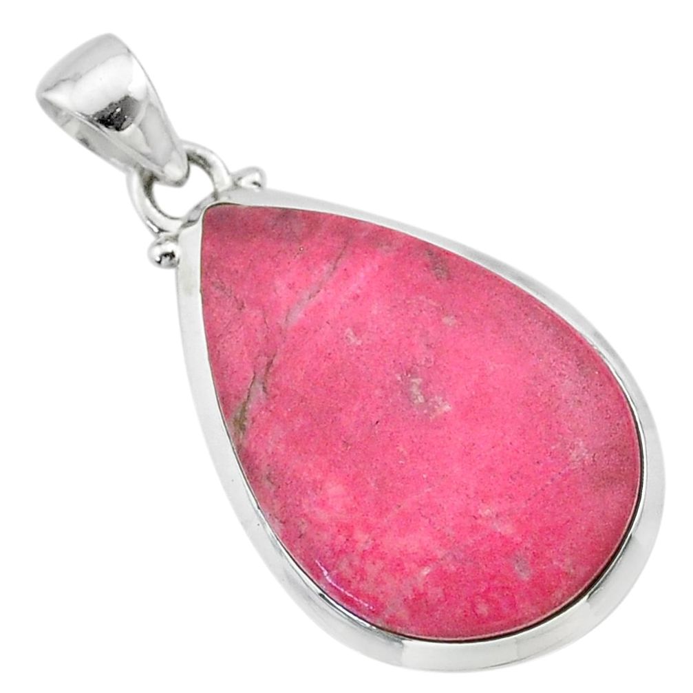 15.16cts natural pink thulite (unionite, pink zoisite) 925 silver pendant t22638