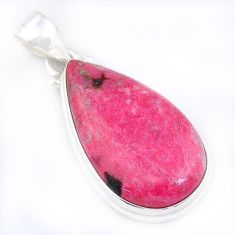 15.74cts natural pink thulite (unionite, pink zoisite) 925 silver pendant u59685