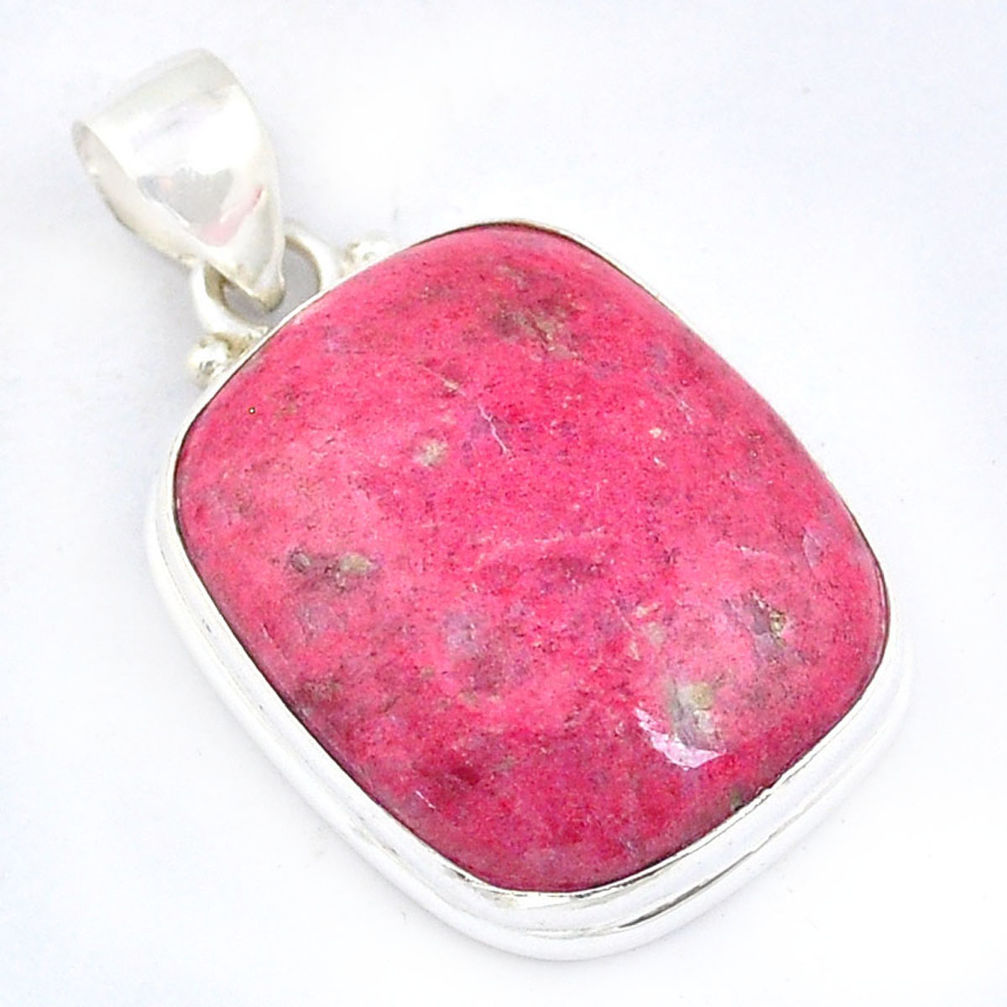 20.62cts natural pink thulite (unionite, pink zoisite) 925 silver pendant u59687