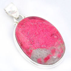 25.73cts natural pink thulite (unionite, pink zoisite) 925 silver pendant u59693
