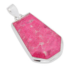 25.08cts natural pink thulite (unionite, pink zoisite) 925 silver pendant y23584