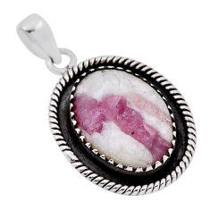 13.36cts natural pink tourmaline in quartz 925 sterling silver pendant n35587