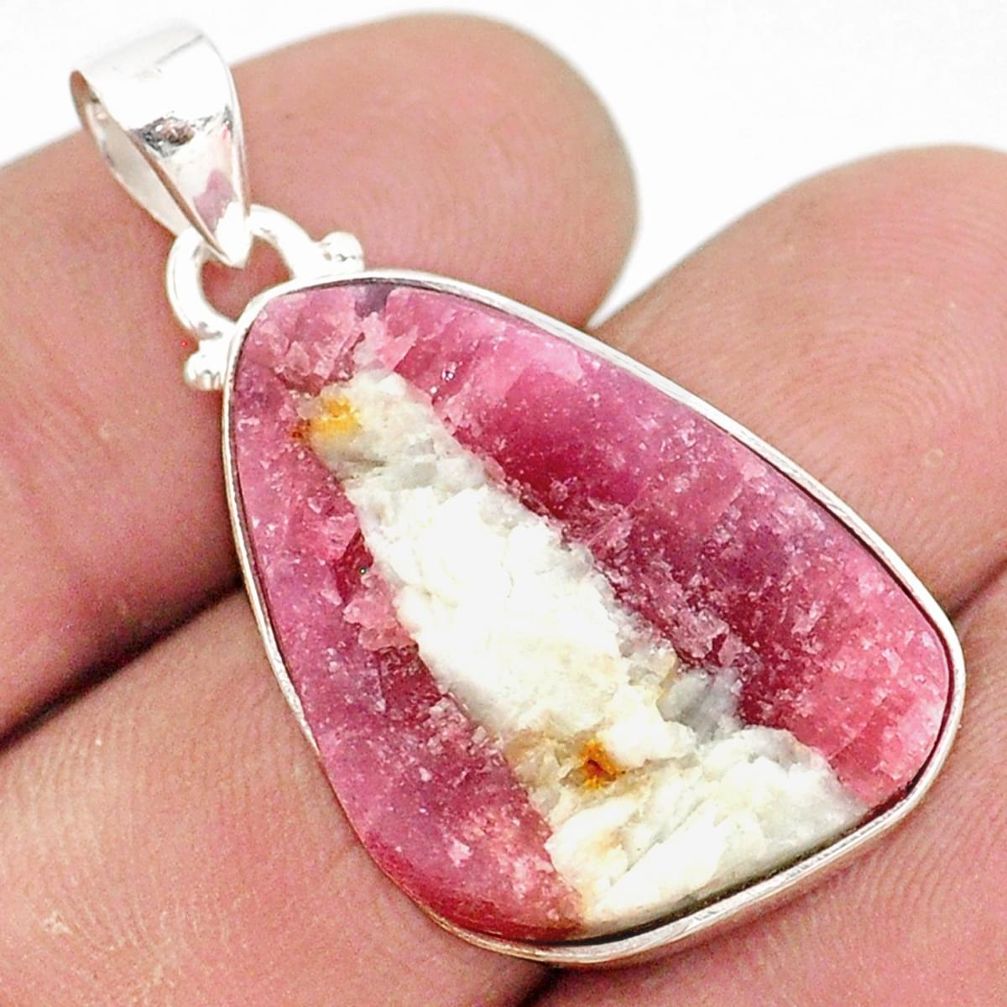 19.65cts natural pink tourmaline in quartz 925 sterling silver pendant r85720