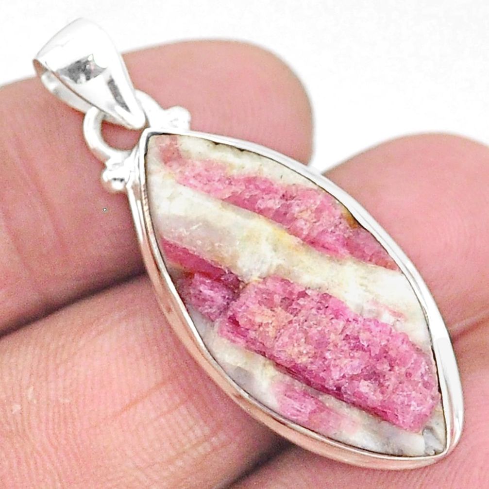 18.68cts natural pink tourmaline in quartz 925 sterling silver pendant t5845