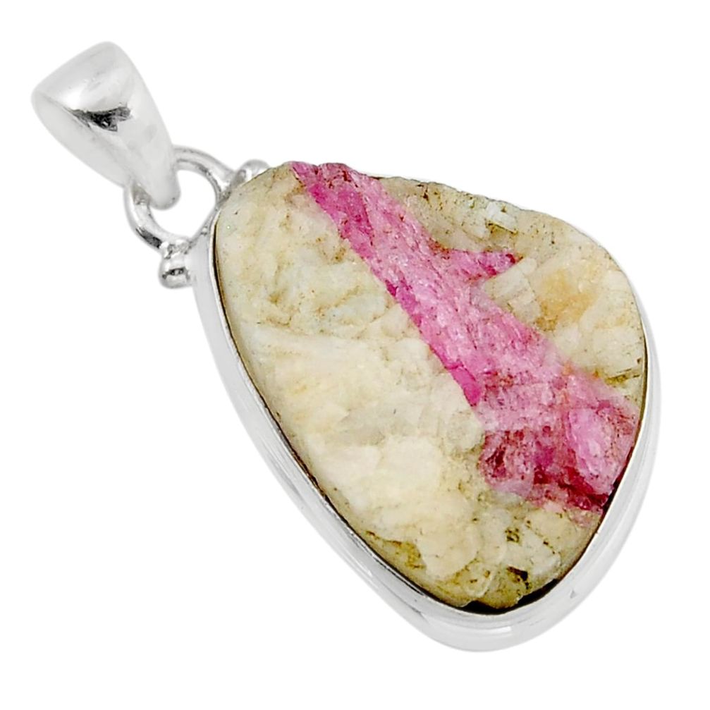 22.02cts natural pink tourmaline in quartz 925 sterling silver pendant y52564