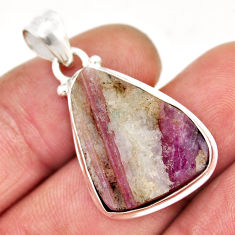 15.53cts natural pink tourmaline in quartz 925 sterling silver pendant y54256
