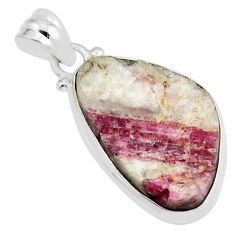 15.55cts natural pink tourmaline in quartz 925 sterling silver pendant y54278
