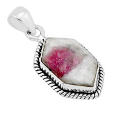 7.87cts natural pink tourmaline in quartz 925 sterling silver pendant y64815