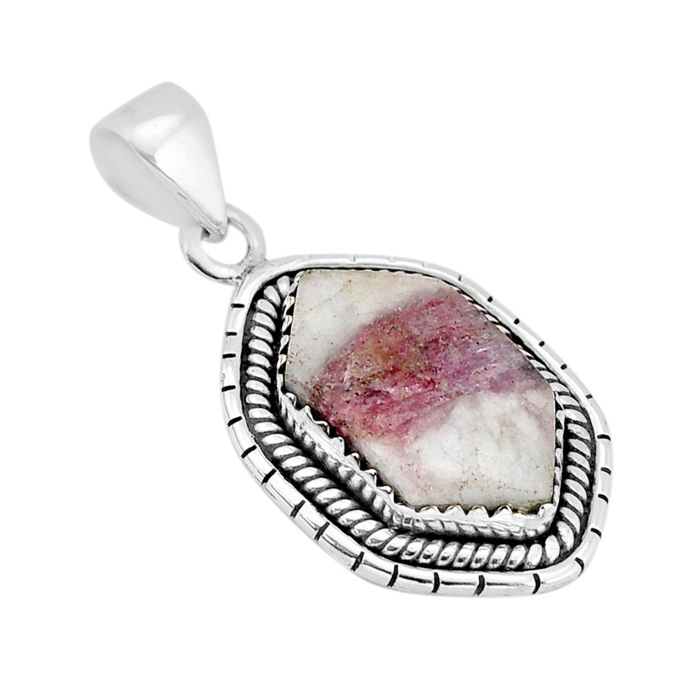 9.72cts natural pink tourmaline in quartz 925 sterling silver pendant y65825