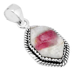 7.67cts natural pink tourmaline in quartz 925 sterling silver pendant y65875