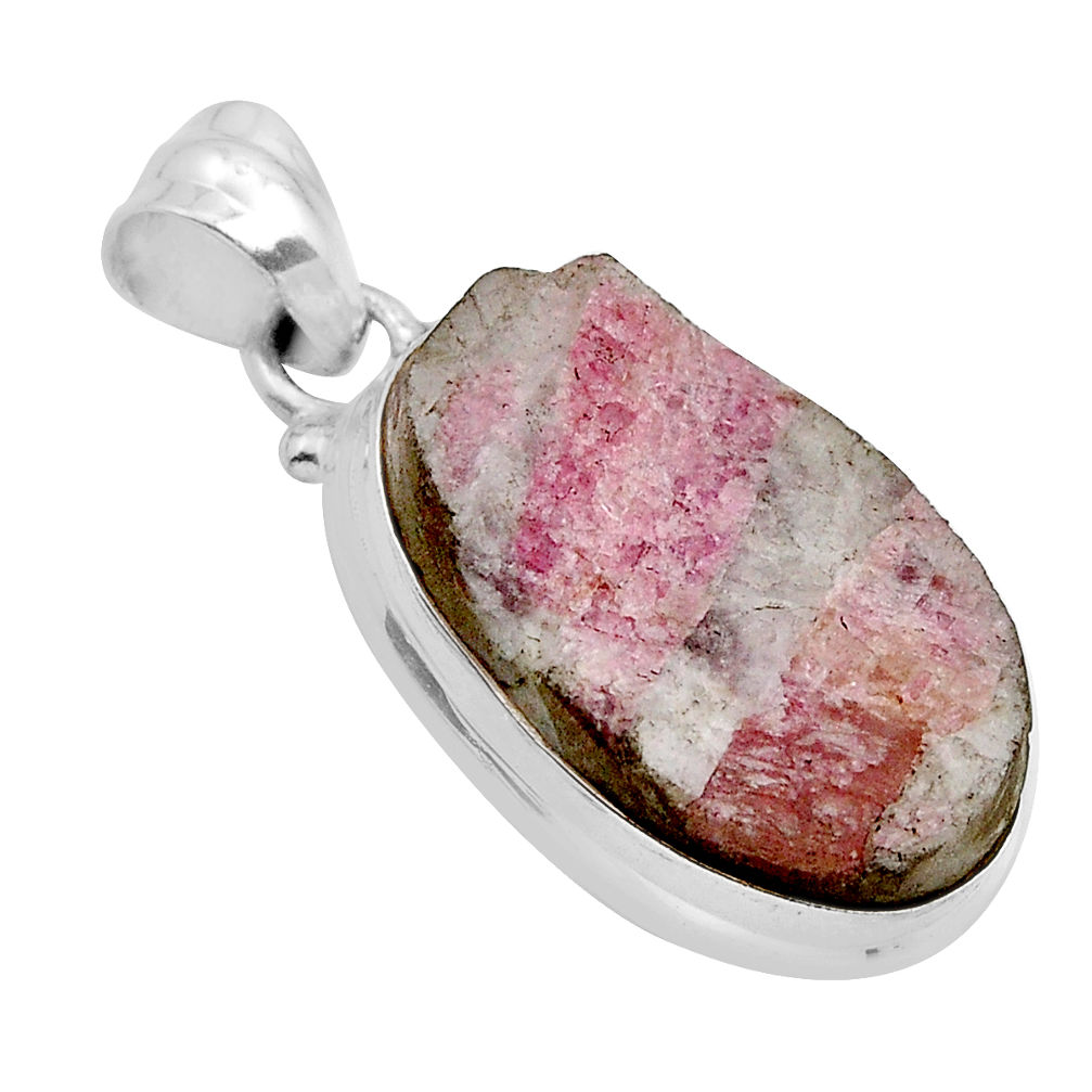 16.87cts natural pink tourmaline in quartz 925 sterling silver pendant y88681