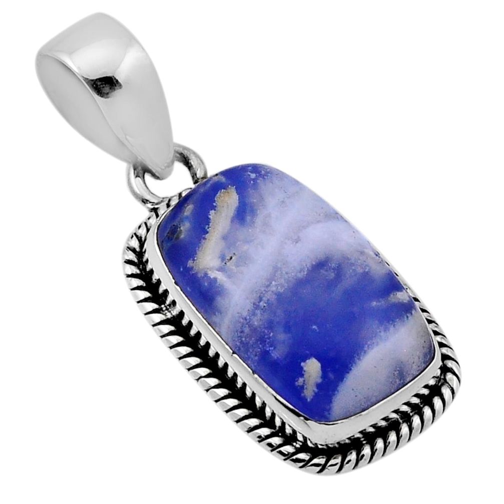 13.24cts natural plume agate octagan 925 sterling silver pendant jewelry n47929