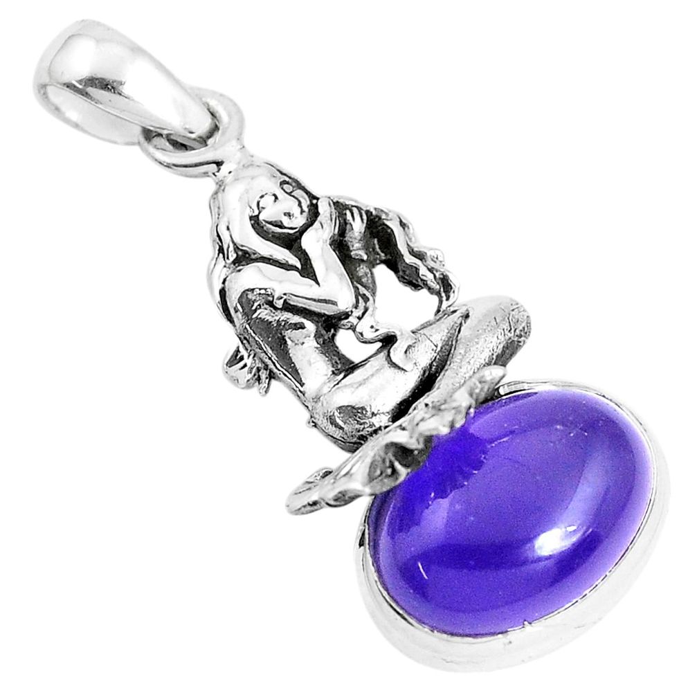 purple amethyst 925 silver angel wings fairy pendant p42061