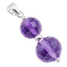 18.78cts natural purple amethyst 925 sterling silver pendant jewelry c27756