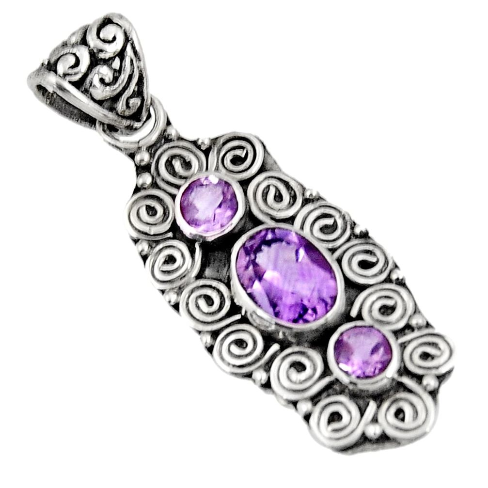 purple amethyst 925 sterling silver pendant jewelry d39282