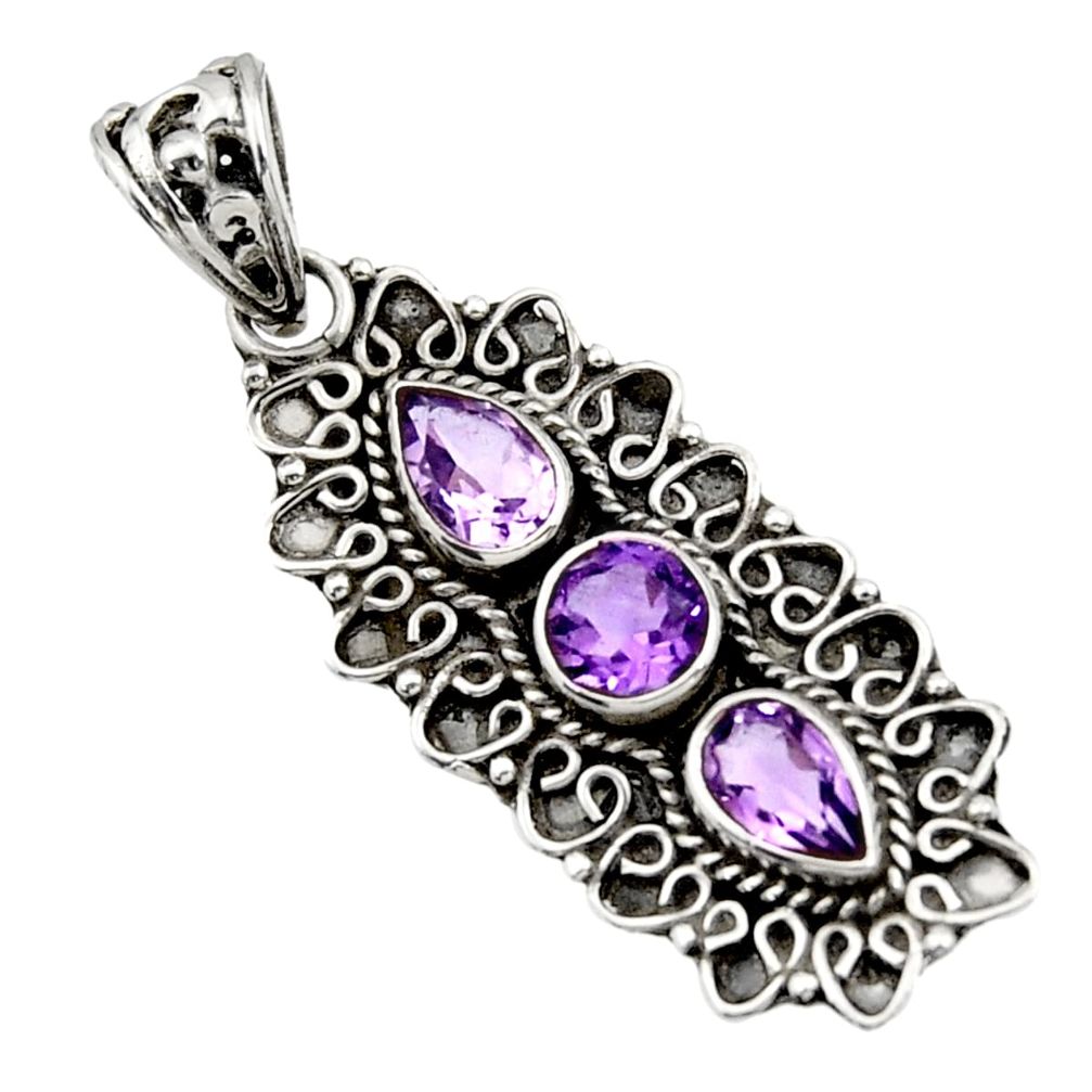 purple amethyst 925 sterling silver pendant jewelry d44807