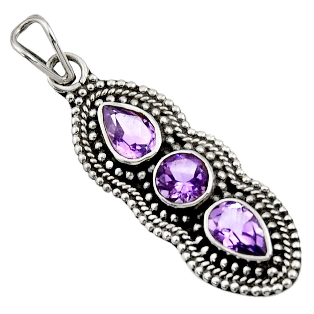 purple amethyst 925 sterling silver pendant jewelry d44810