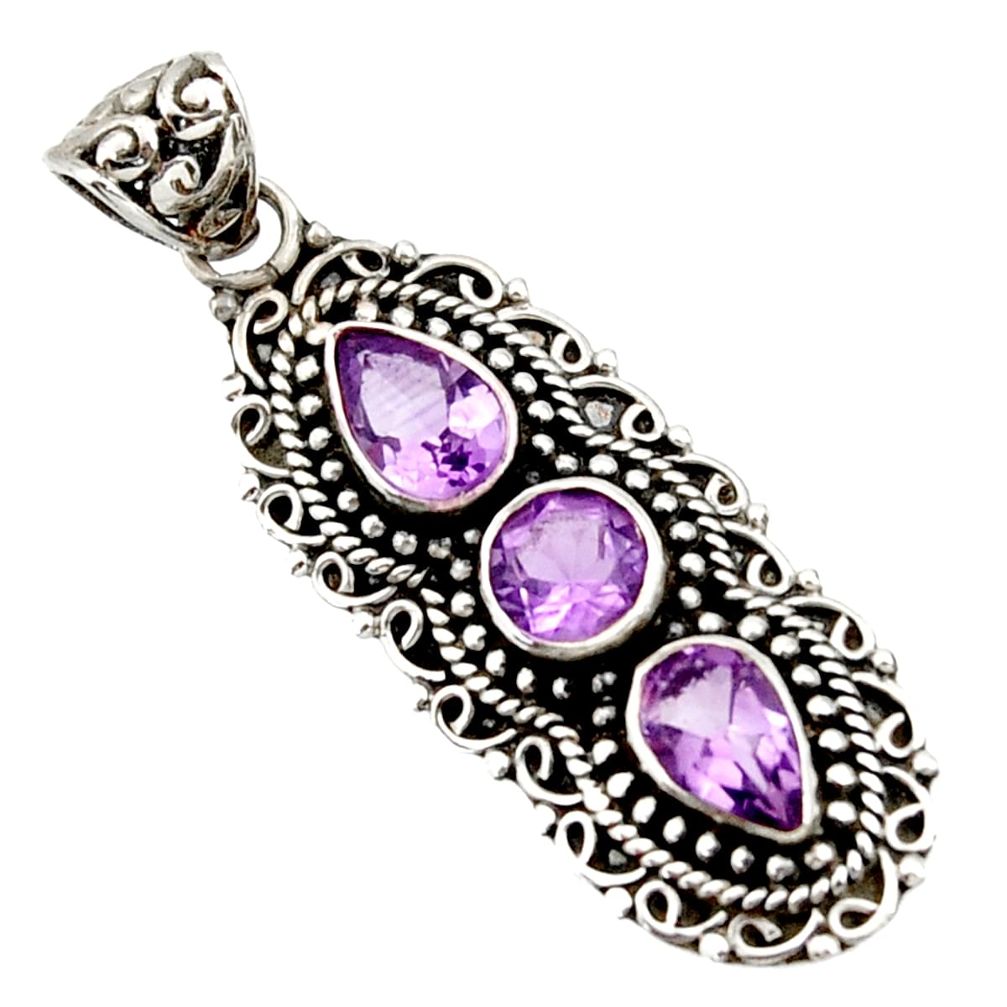 purple amethyst 925 sterling silver pendant jewelry d44835